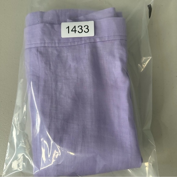 Wide Leg Pants Teatro Dei Sogni Linen Lavender Size 14 - Picture 4 of 12